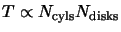 $T \propto N_{\rm cyls}N_{\rm
disks}$