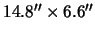 $14.8^{\prime \prime}\times 6.6^{\prime \prime}$