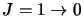 $J=1 \rightarrow 0$