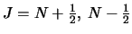 $J=N+\frac{1}{2},\:N-\frac{1}{2}$