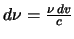 $d\nu=\frac{\nu \, dv}{c}$
