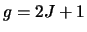 $g=2J+1$