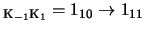 $_{\rm K_{-1}K_1}=1_{10}\rightarrow1_{11}$