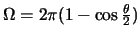 $\Omega=2\pi(1-\cos \frac{\theta}{2})$