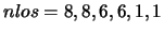 $nlos={8,8,6,6,1,1}$