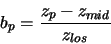 \begin{displaymath}
b_p=\frac{z_p-z_{mid}}{z_{los}}
\end{displaymath}