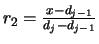 $r_2=\frac{x-d_{j-1}}{d_j-d_{j-1}}$