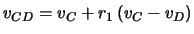 $v_{CD}=v_C+r_1\left(v_C-v_D\right)$