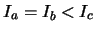 $I_a=I_b<I_c$