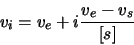 \begin{displaymath}v_i=v_e+i\frac{v_e-v_s}{[s]}
\end{displaymath}