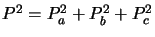 $P^2=P_a^2+P_b^2+P_c^2$